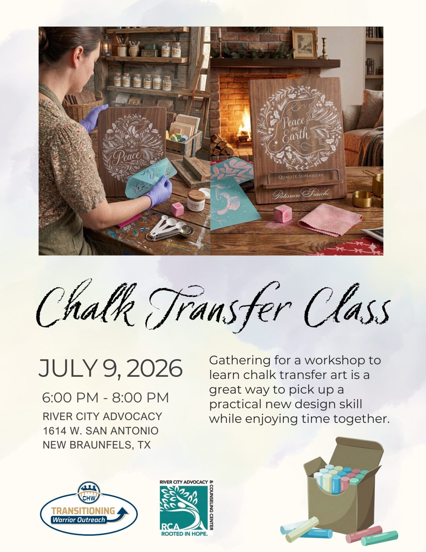 July Art Workshop | Chalk Transfers